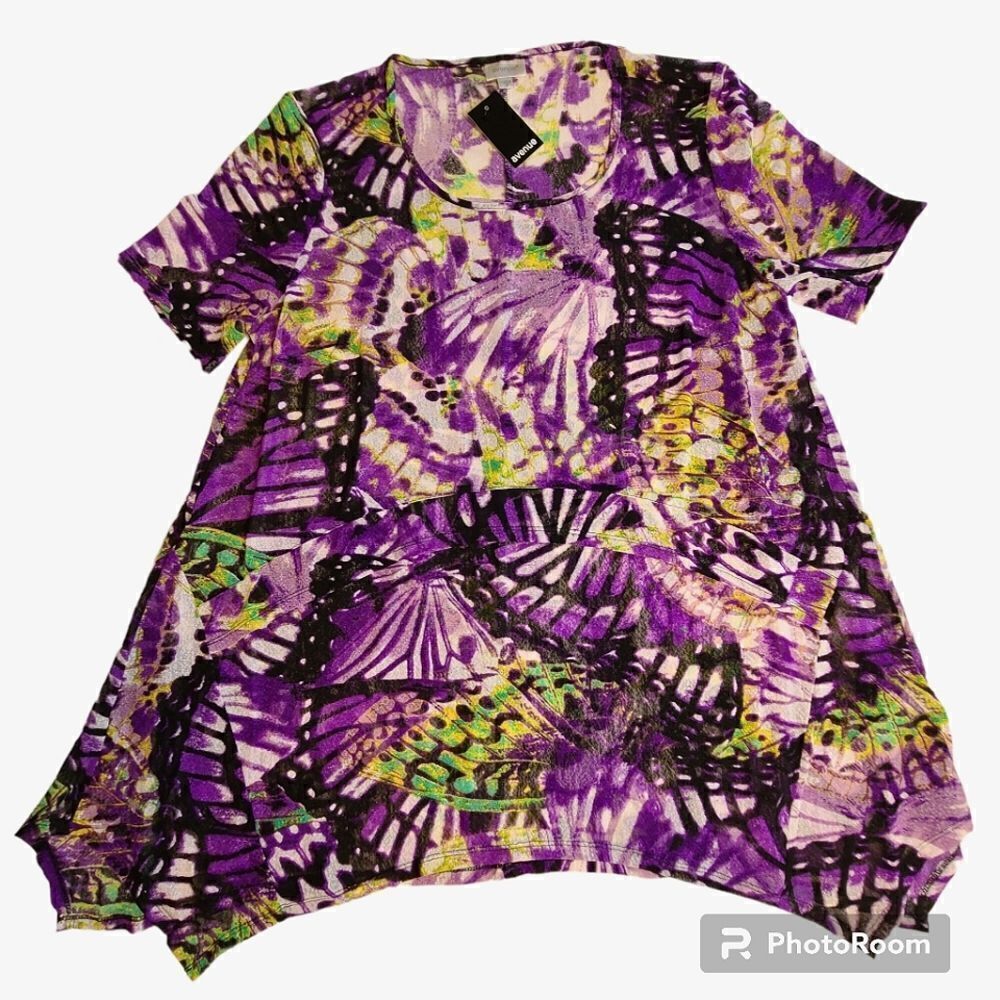 Avenue Blouse, Purple/Green, Swing,Women's Size 16 — image 2 of 8